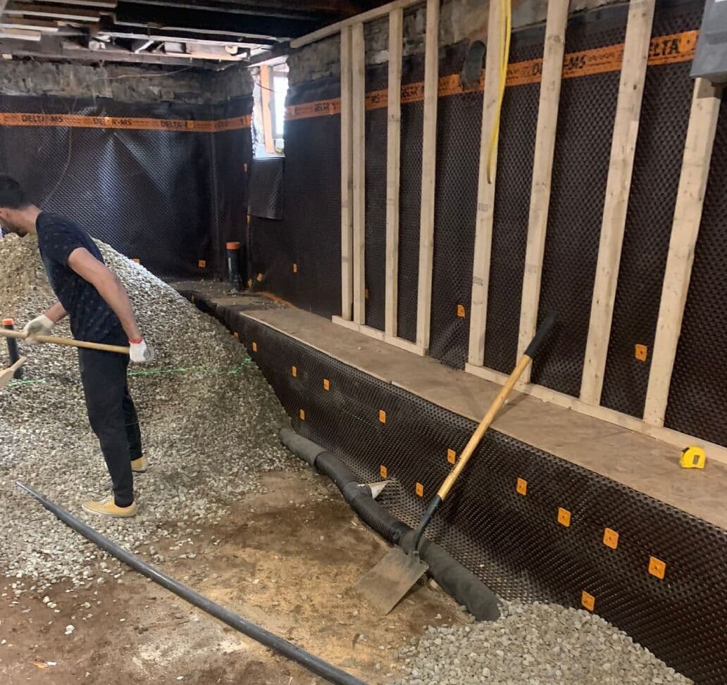 Basement underpinning work in progress